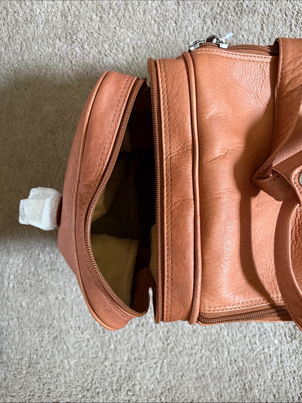 Tan Leather Duffle Bag - Travel Weekender - Picture 10 of 14